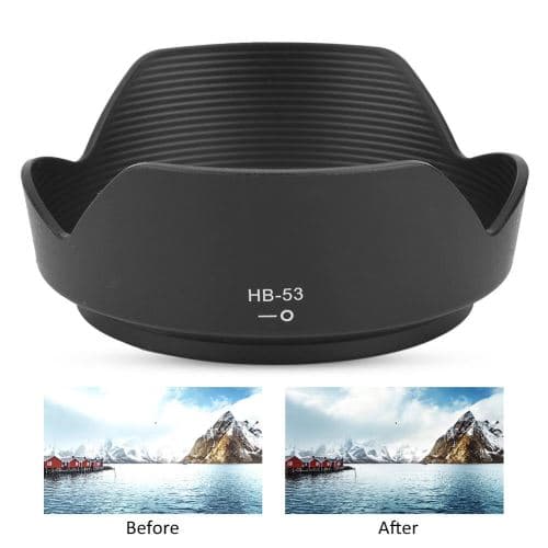 【BQ】Sort HB-53 modlysblænde kompatibel med Nikon AF-S 24-120mm VR-objektiv