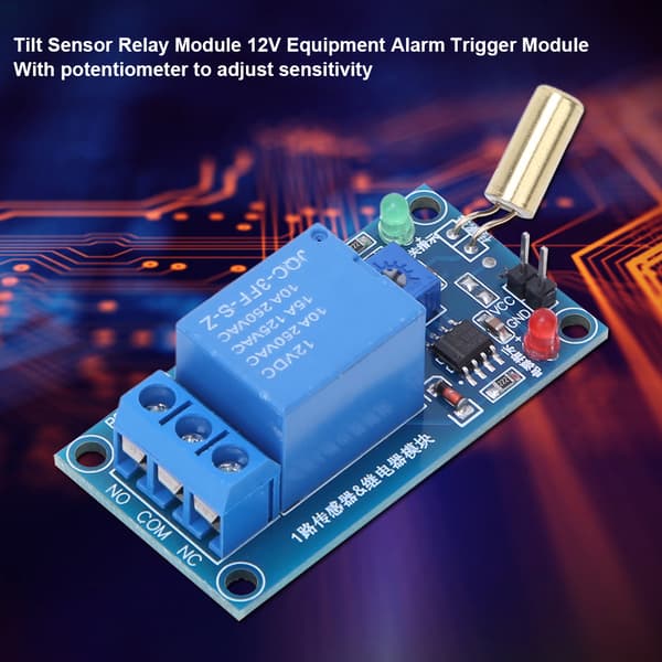 SW-520 Vippesensor 12VDC Relémodul Utstyrs Vippe Dump Beskyttelse Alarm Trigger Modul