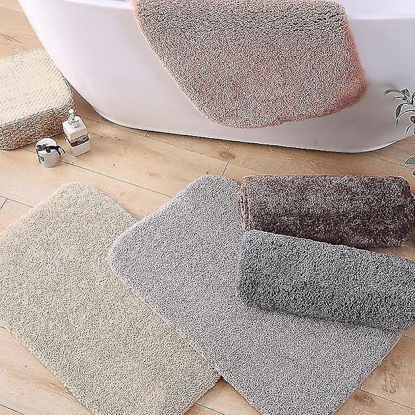 Skridsikre badeværelsestæppe Maskinvaskbar Bløde Absorberende Mikrofibre Mat Pink
