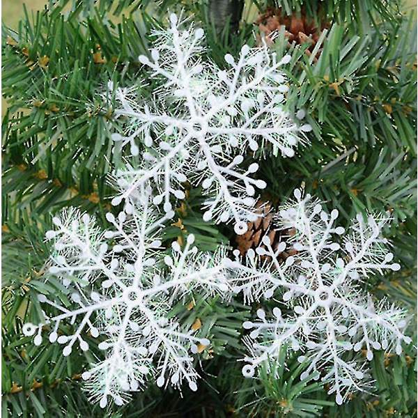 60 stk Julepynt Snefnug Hvid Plast Kunstig Sne 22CM