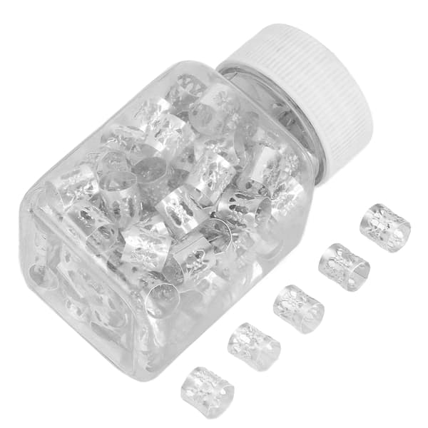 100 stk. Hårde Readlock Perler Mode Trend Hul Anti Oxidation Hårfletningsrør Hjem Sølv