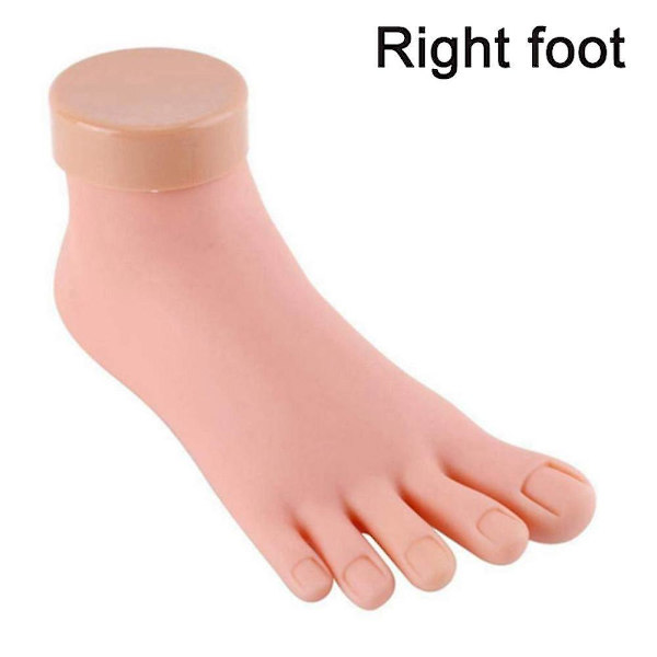 Øv falsk fodmodel Fleksibel blød silikoneprotesemanicureværktøj til neglekunsttræningsdisplay Manicurefodmodel Right foot