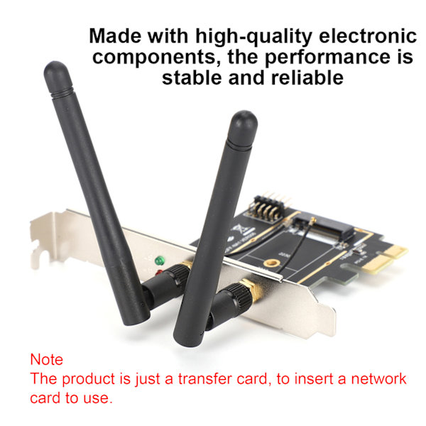 PCI-E til M.2 WiFi-adapterkort - Nøgle A/E - Netværksudvidelse