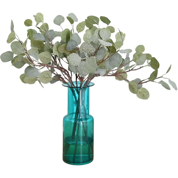 Kunstig Eucalyptus Garland Lange Sølv Dollar Blade Løvplanter