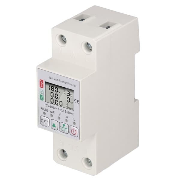 WiFi Smart Strömmätare Switch Tuya Energikretsbrytare Multifunktionsskydd Mätning AC85 300V 63A