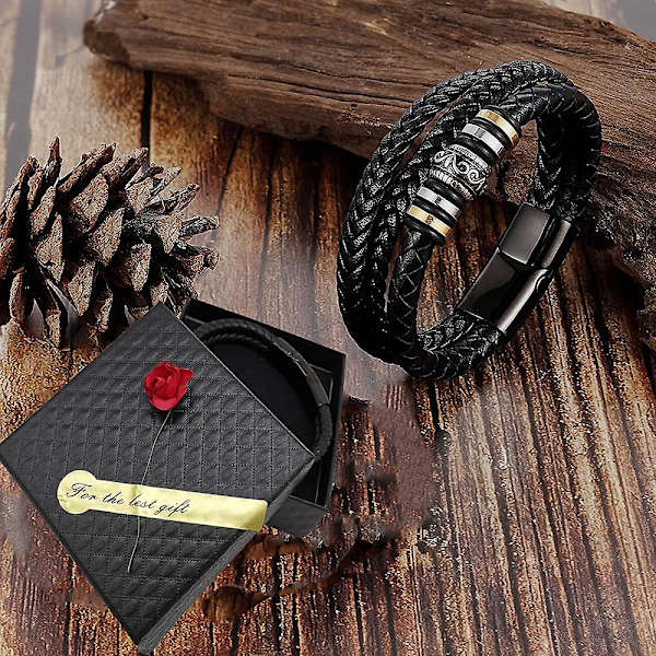 Nya herrarmband inspirerande läderarmband för män Vattentäta armband för män Fantastiska julklappar
