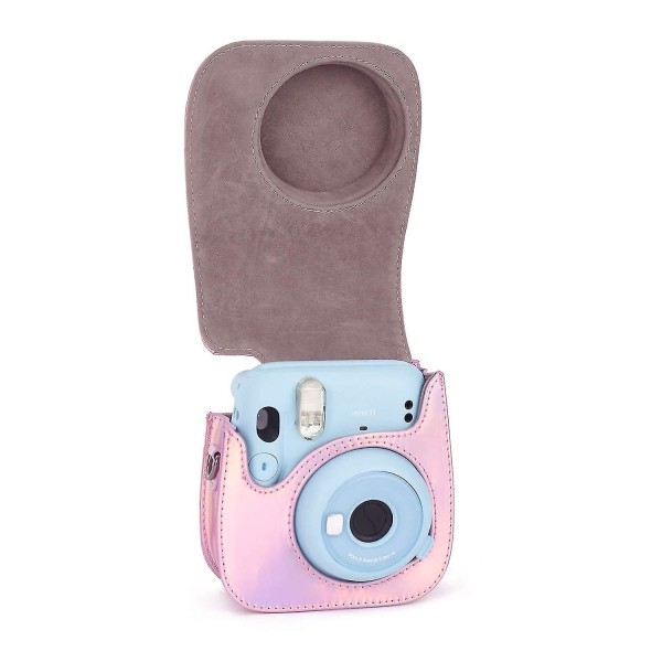 Beskyttelsesveske kompatibel med Instax Square Sq6 Instant-kamera med avtagbar/justerbar skulderstropp Pink