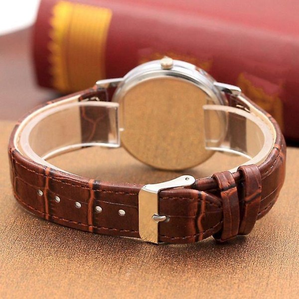 Klocka Herr Minimalistisk Urtavla Elegant Pointers Quartz Watch Läderbälte Pd999