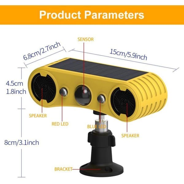 Solar detektor alarm - PZCC - Model PZCC - 2129 dB - 4 tilstande - Rødt og blåt lys