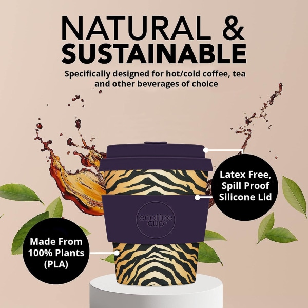 oz 240 ml återanvändbar miljövänlig växtbaserad kaffekopp Melaminfri resemugg Colchesterfield 8oz/240ml
