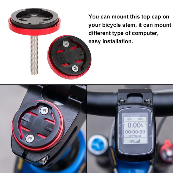 Sykkel Stem Topplokk Computerfeste for Garmin Bryton Cateye Rød