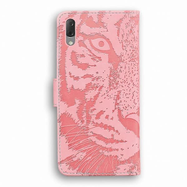 Tiger Emed Läderplånboksfodral med Kortfack och Hållare för Xperia L4 Pink