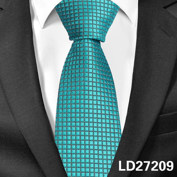 Klassiske plaid halsbånd til mænd Casual jakkesæt Slips Gravatas Stripe Blue Herre slips til business bryllup 8 cm bredde mænd slips LD27209