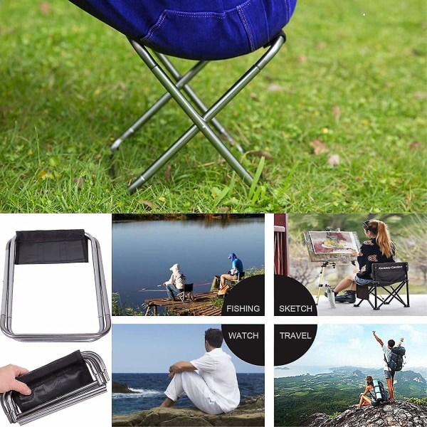 Utomhusfällbar stol Campingpall Bärbar fiskestol Lätt resestol Gray
