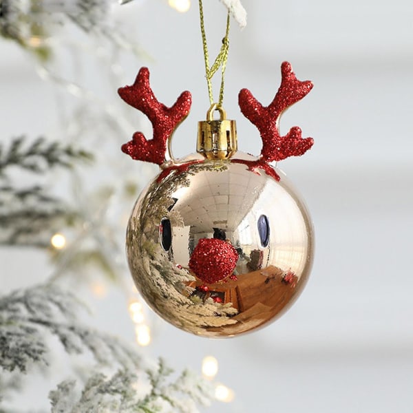 2st Hjorthorn Kristallkula Julgransprydnader Hem Holiday Festival Xmas Party DIY Hänge Dekoration Navidad Present Z40