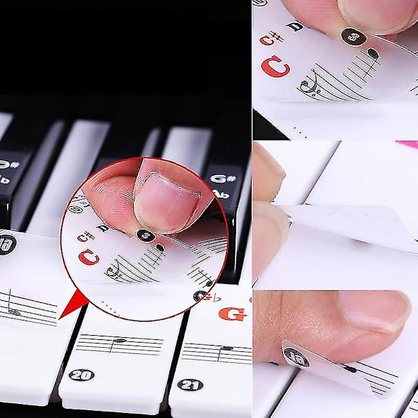 Klaver Alfabet Notes Stickers Keyboard Hand Scroll Symboler