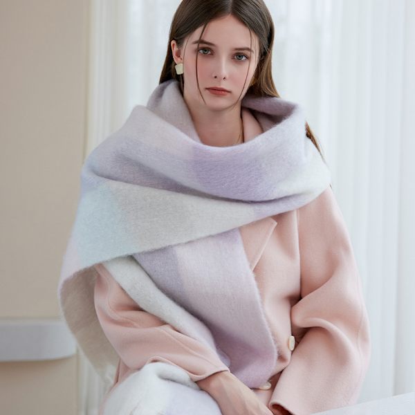 Varm vinter-scarf til kvinder, ensfarvet 245CM