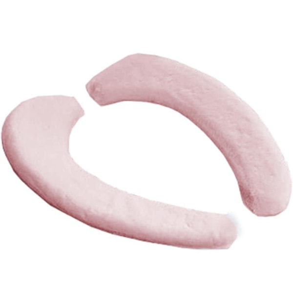 Toalettsetetrekk Pads, 2stk Baderomsbeskytter Varmer Myk Vaskbar Pink