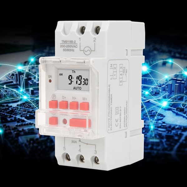 TM919B-2 200-250V AC 30A LCD 7 Dager Programmerbare Digitale Timerbrytere