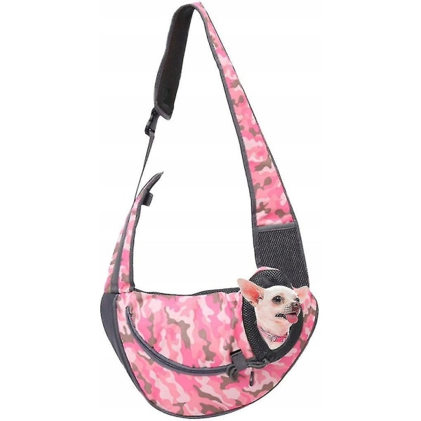 Dog Harness, Front Hanging Bag, Cat Puppy Handbag, Breathable Mesh Travel, Suitable For Small Medium Pet Dogs And Cat Shoulder Bags - (red Camouflage