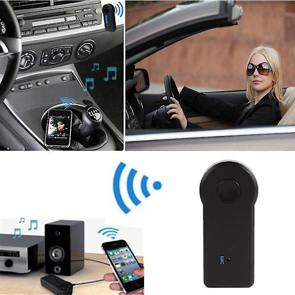 Bil Bluetooth-kompatibel sender 3,5 mm Jack Handsfree Aux Mini O-mottaker Bilsett Musikk Bluetooth-kompatibel adapter