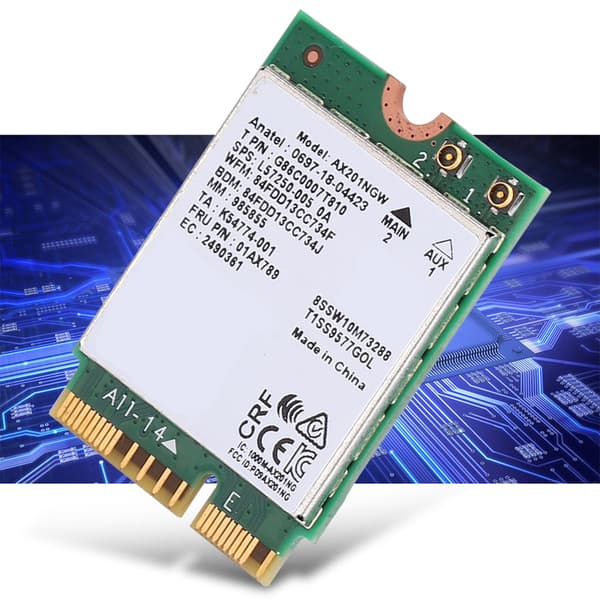 Intel AX201NGW WIFI 6 Gigabit netværkskort med Bluetooth 5.0 - M.2.CNVio2-grænseflade