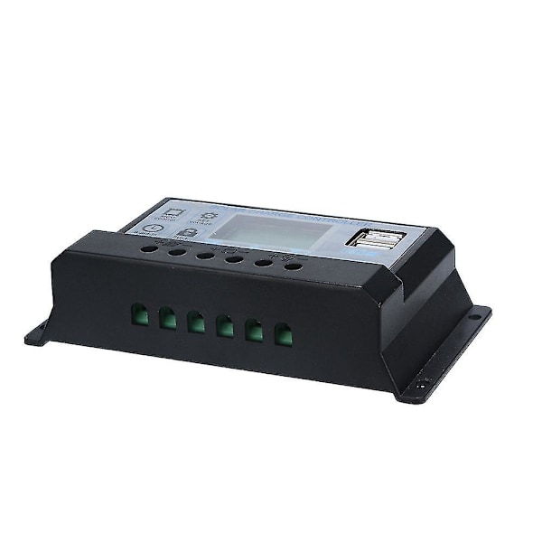 Solpanel Regulator Charge Controller Usb 30a 12v-24v med dobbelt usb oplader Silver