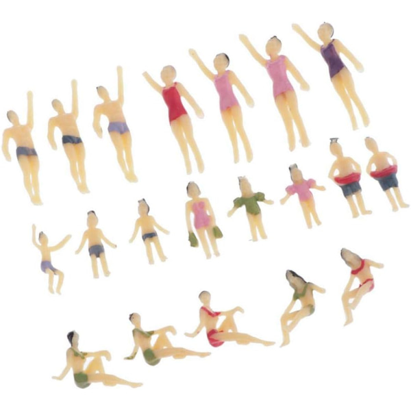 20xModel Tog Mennesker Figurer Skala Beach Crowd Miniatures Ho 1:100
