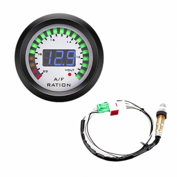 52 mm AFR-måler med voltmeter, smalbånds-lambdasonde, 12 V digitalt display til bil
