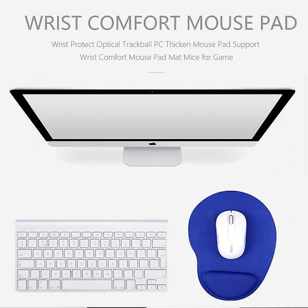 Mouse Mat With Wrist Rest Ergonomic Mouse Pad With Wrist Support Blue