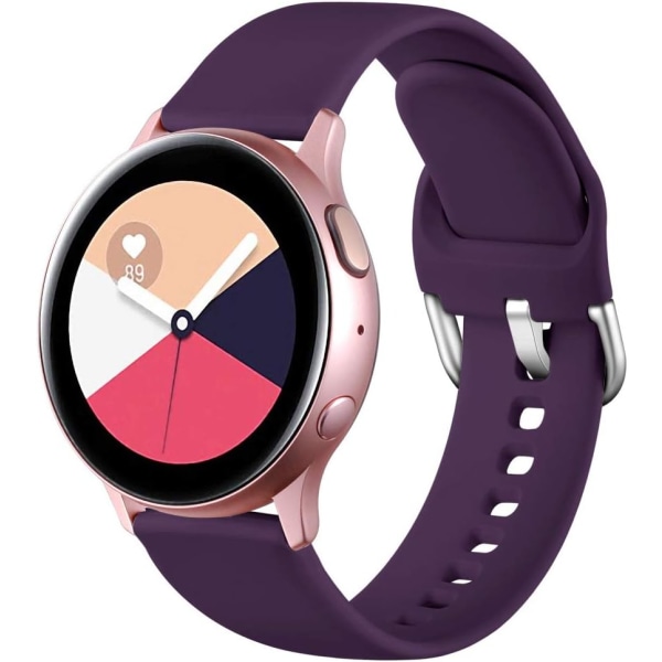 Den nye stroppen er kompatibel med Samsung Galaxy Watch Active2 40 mm 44 mm, 20 mm myke silikonremmer Kompatibel med Samsung Galaxy Watch 42