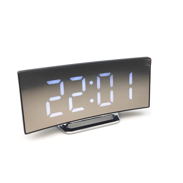 【BQ】Digital Clock Large Display Multifunctional LED Electric Alarm Clocks Mirror Surface For Home Bedroom White