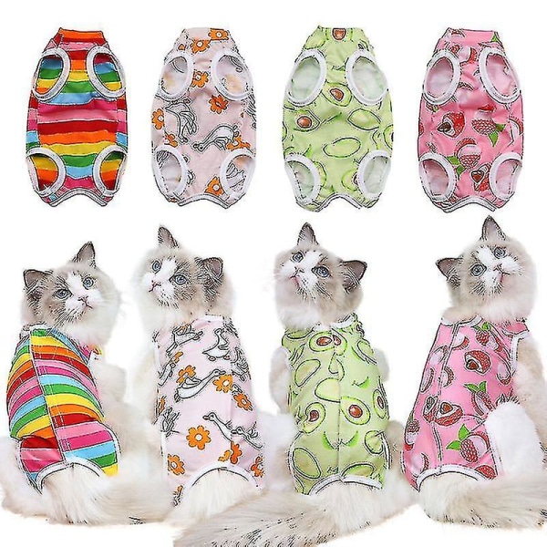 Cat Recovery Suit Cat Sterilisation Kläder Andningshalsband Alternativ Red XL