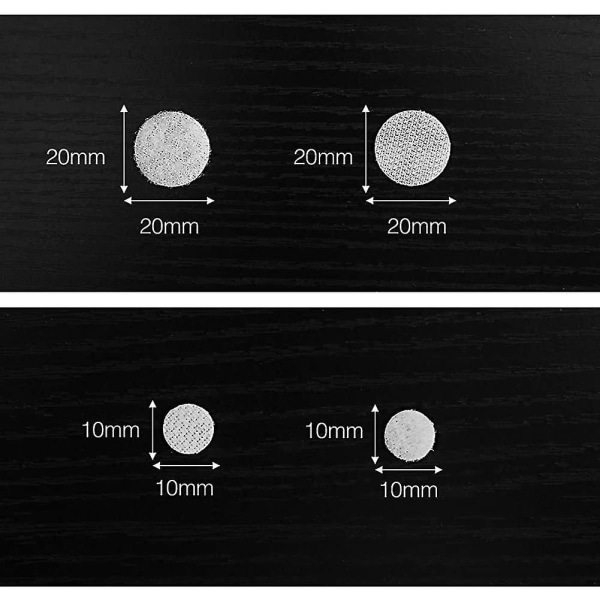 1000 stykker med 20 mm borrelåspunkter Selvklebende. 500 par selvklebende