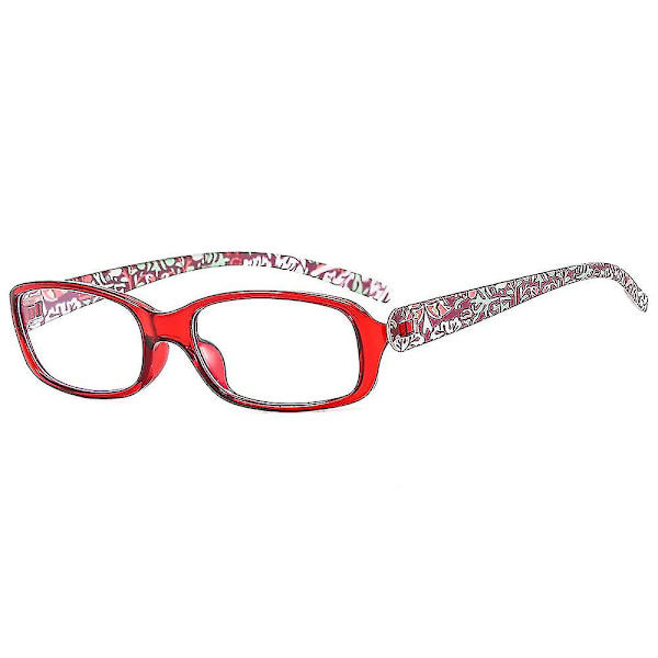 Säteilyä estävät lukulasit Pienirunkoiset suorakaiteen muotoiset vanteet, presbyopic lasit Red glasses power 400
