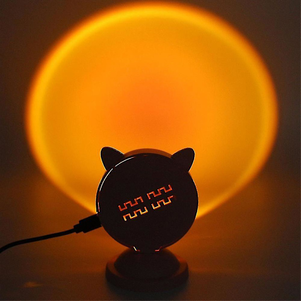 Hhcx-rainbow Night Light Projector Cat/rabbit Ear Mini Usb Sunset Light Lamp Red Light Cat Ear