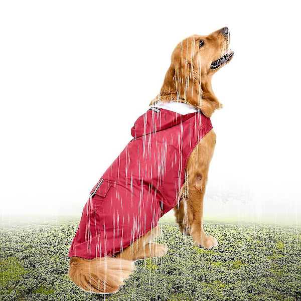 5xl Reflekterande Pet Dog Regnkappa Regnrock Regnkläder Med