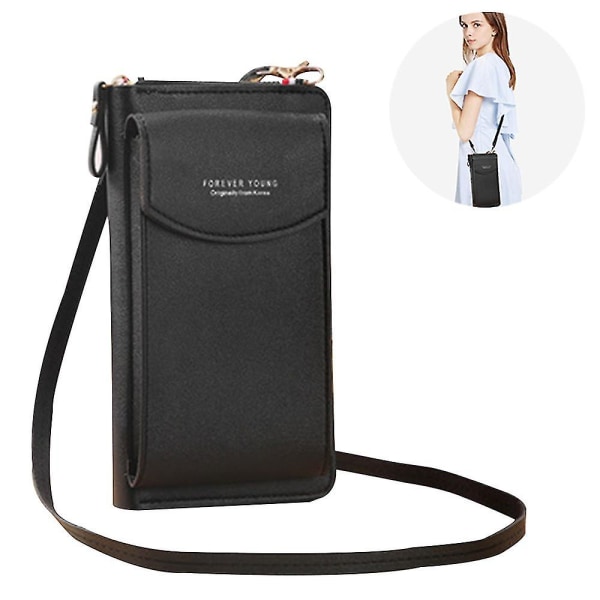 Pu Leather Blocking Crossbody Cell Phone Bag for kvinner lommebok