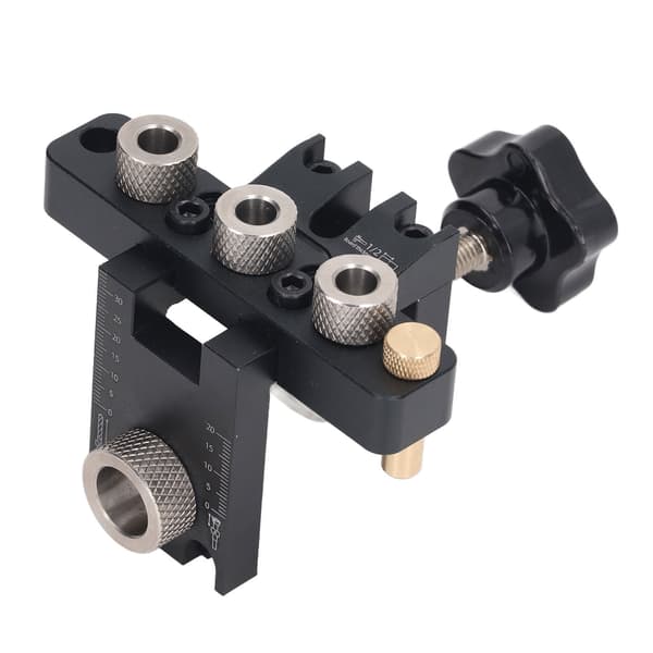 Doweling Jig Drill Kit i aluminiumslegering, justerbar dybdeboringsguide