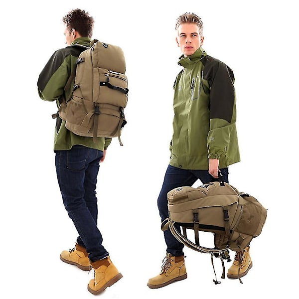 40l vanntett turryggsekk Trekking reiseryggsekk For menn Dame Sportsbag Utendørs klatreveske Khaki
