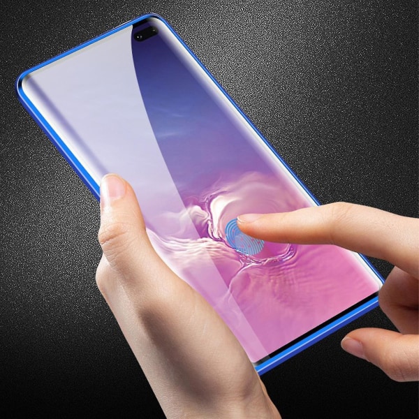 Anti-kikkhull magnetisk deksel for Samsung Galaxy S22 Ultra, dobbeltsidig beskyttende deksel i herdet glass Blue