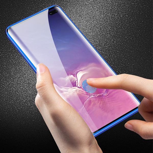 Anti-kikkhull magnetisk deksel for Samsung Galaxy S22 Ultra, dobbeltsidig beskyttende deksel i herdet glass Blue