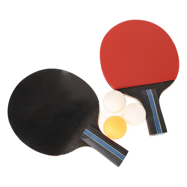 Pingisracket Set Två Racketar Tre Bollar Utomhus Bordtennisrack Blå