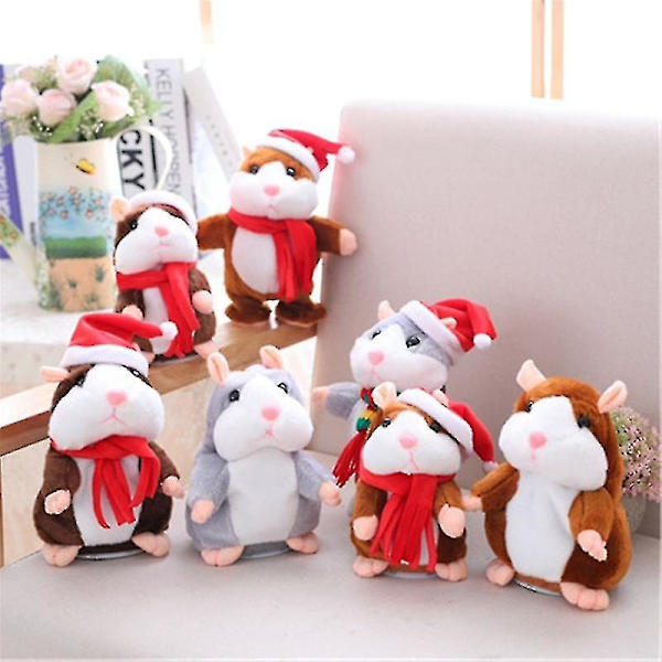 Talking Hamster Plysj Leke Repeat You Say Morsomme Barn Utstoppede Leker Talking Record Plysj Interaktive Leker Dark brown