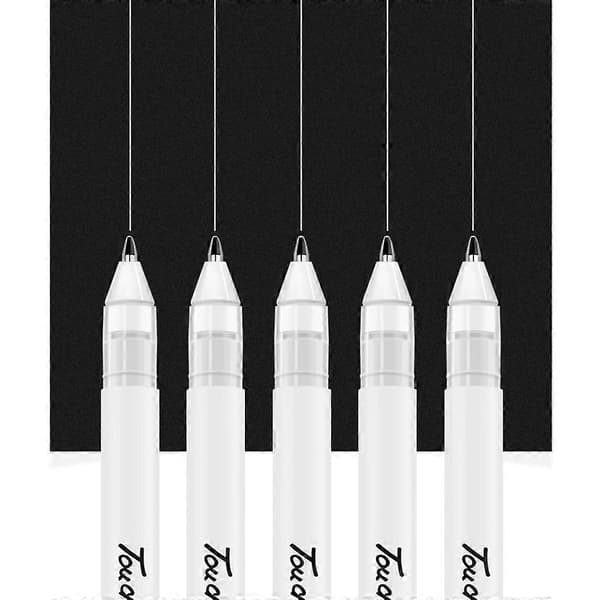 【BQ】Hvide Gelpenne Fin Spids Gelblækpenne til Illustrationsdesign Sort 15ml-Perfet