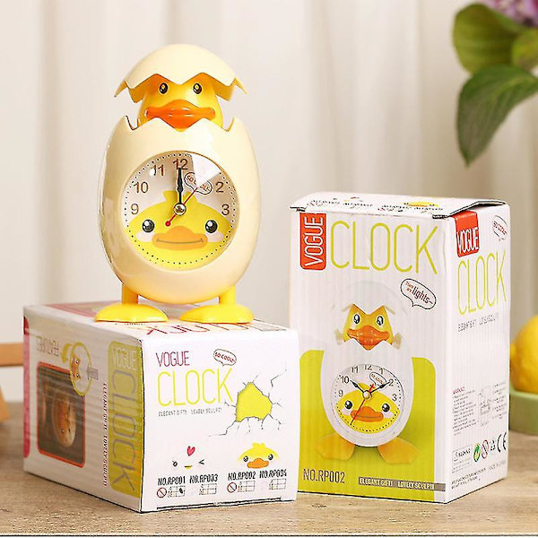 Väckarklocka Tecknad Chicken Egg Shell Desktop Klocka För Barn Present Heminredning Vit White