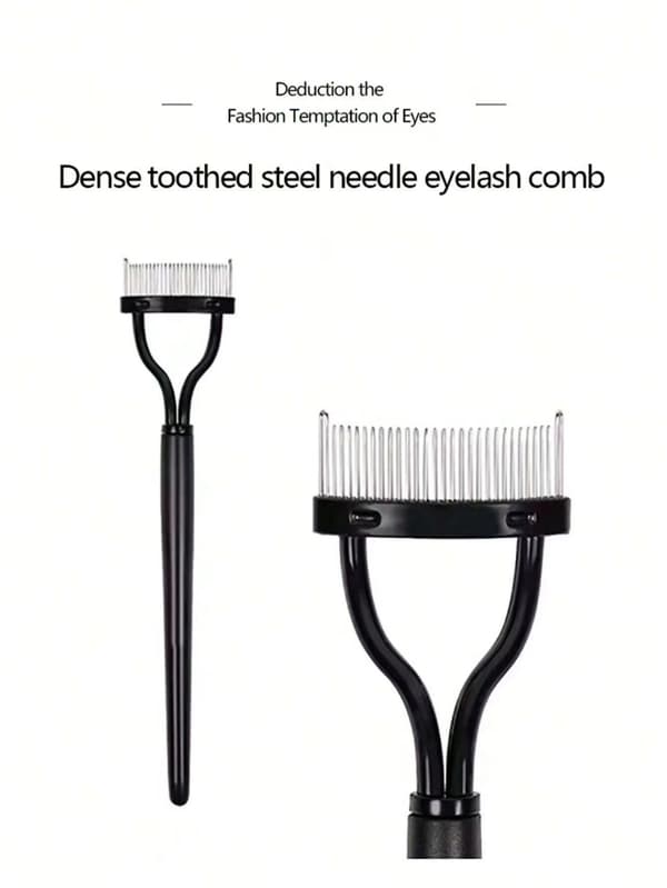 【BQ】Eyelash Comb, Eyelash Separator, Mascara Applicator, Eyelash Fixing Tool, Curved Makeup Brush Tool, Black.
