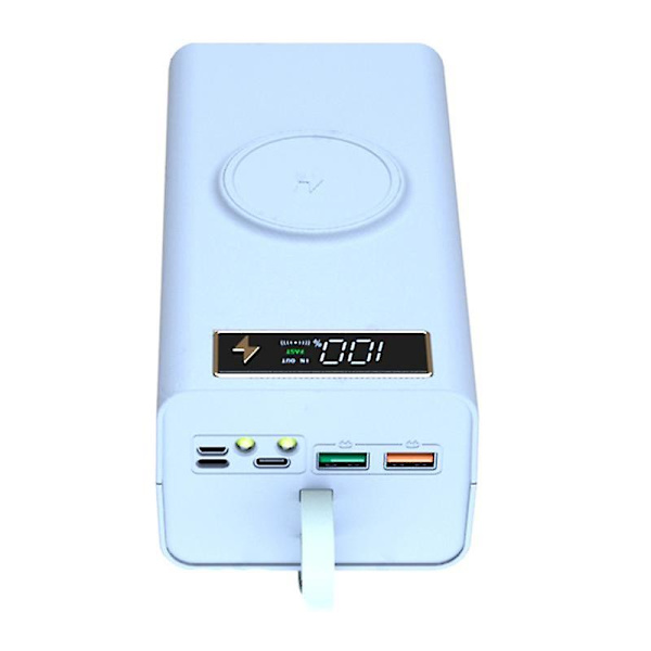 21x18650 Akun säilytyslaatikko Led Light Pd Quick Qc3.0 Charge Power Bank Case Shell 15w Wireless Cha White