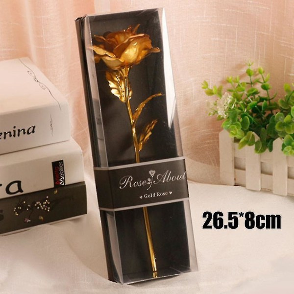 Hhcx-gold Plated Rose Flower Anniversary Valentine&#39;s Day Romantic Gift For Girlfriend Gold
