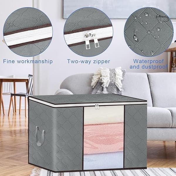 【BQ】Storage Boxes for Wardrobe, 6 Pcs 90L Foldable Organizer Storage Box